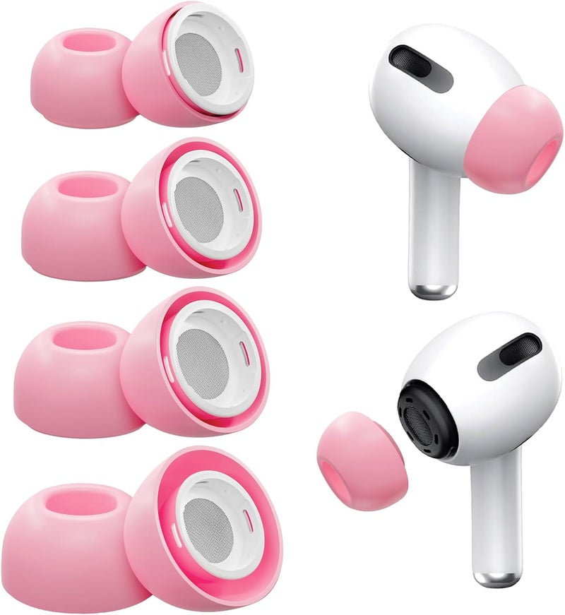 Vsagier 4 Pairs Replacement Ear Tips for AirPods Pro for AirPods Pro 2 with Noise Reduction Hole, Non-Slip Soft Silicone Ear Tips for AirPods Pro and Fit in The Charging Case(XS/S/M/L) Sakura Pink - Image 1